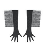 Baed Stories Long Mesh Gloves With Fringe (Black) | Avec Amour