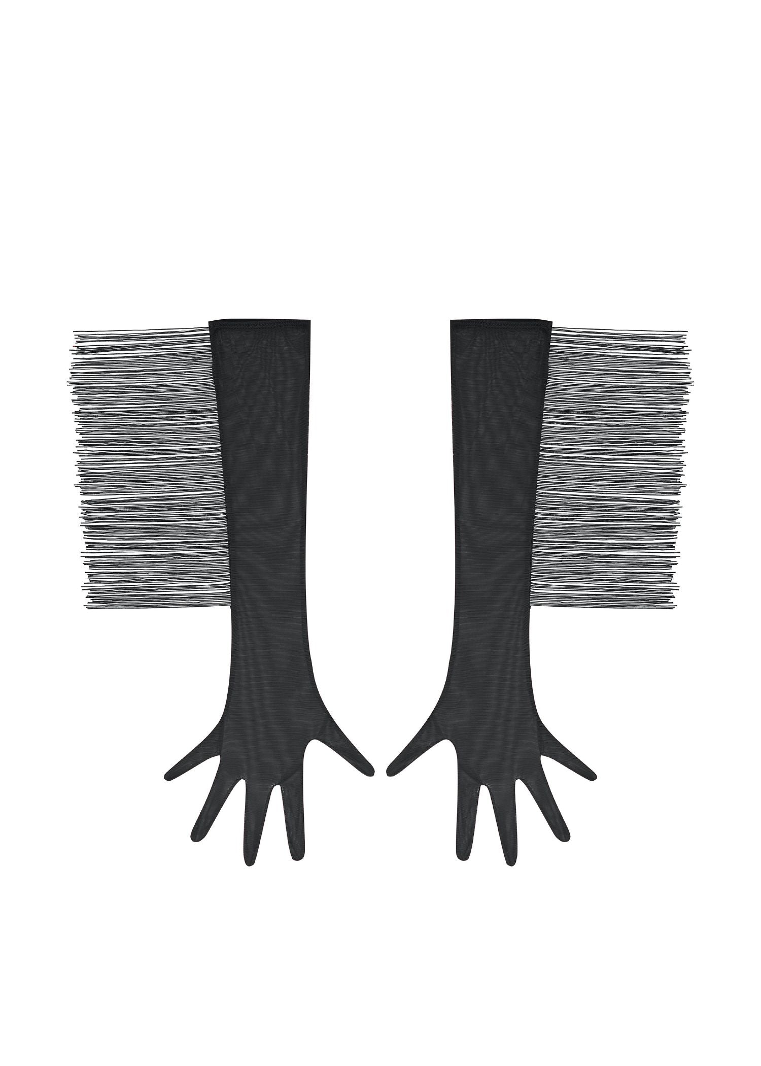 Baed Stories Long Mesh Gloves With Fringe (Black) | Avec Amour