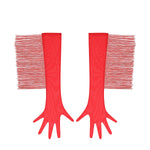 Baed Stories Long Mesh Gloves With Fringe (Red) | Avec Amour Lingerie