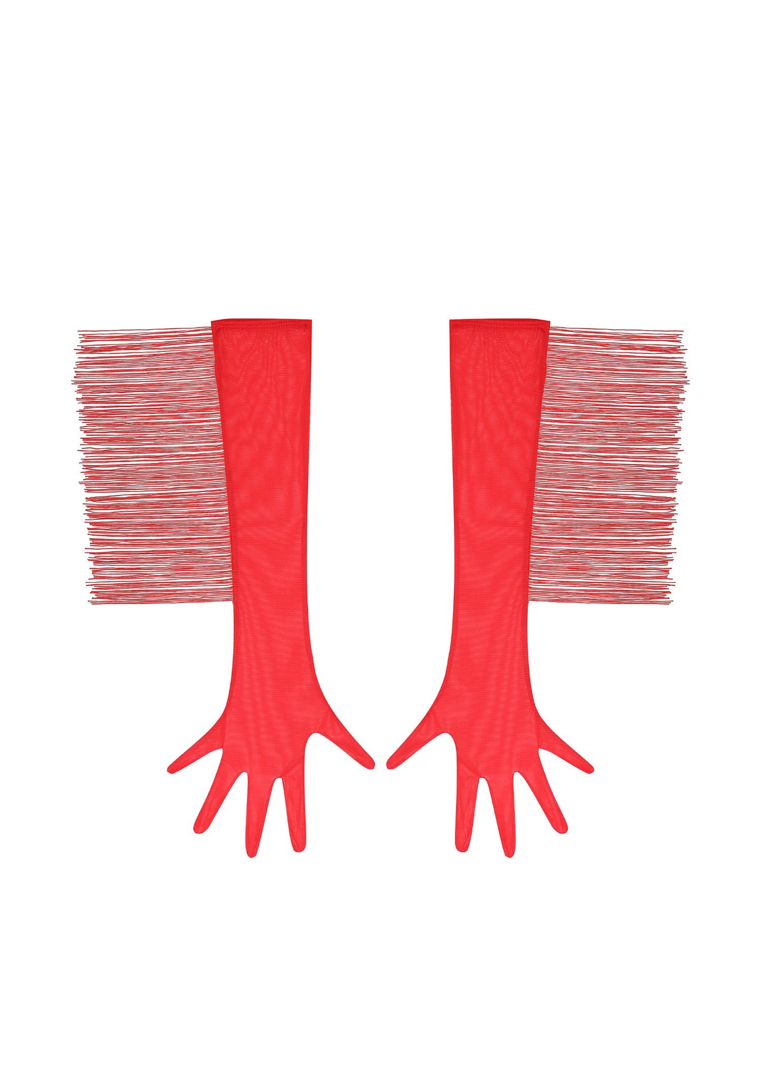 Baed Stories Long Mesh Gloves With Fringe (Red) | Avec Amour Lingerie