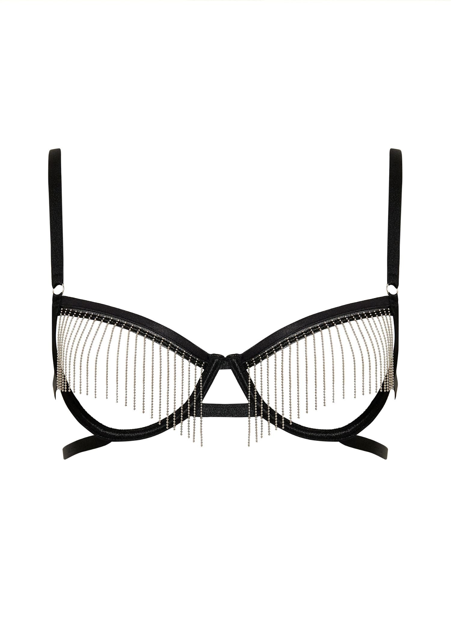 Bluebella Antoinette Open Wired Bra (Black/Silver) | Avec Amour