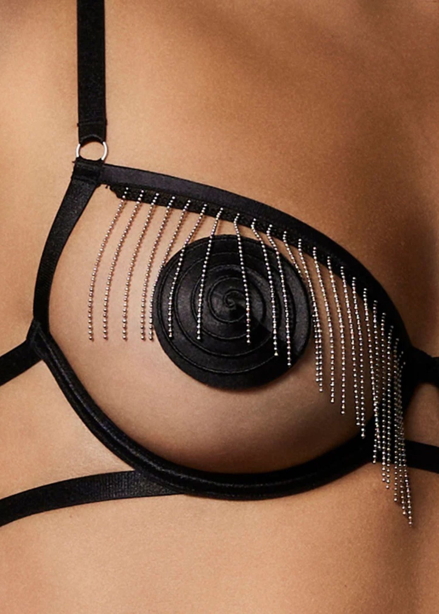 Bluebella Antoinette Open Wired Bra (Black/Silver) | Avec Amour