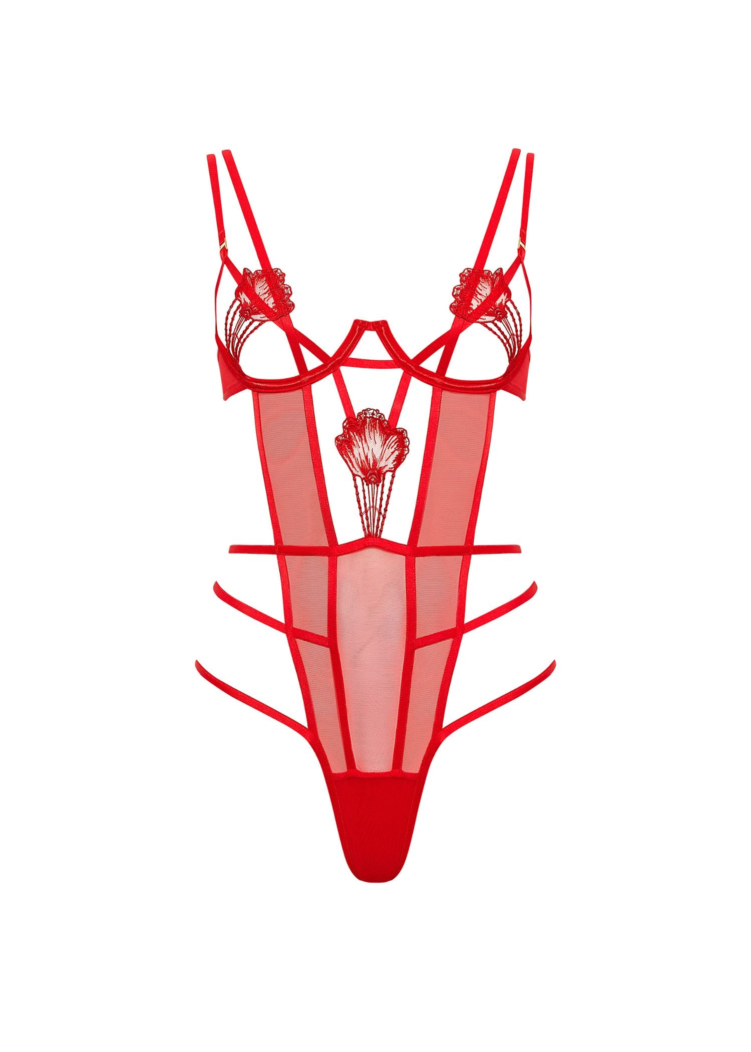 Bluebella Brigitte Wired Body (Red) | Avec Amour Lingerie
