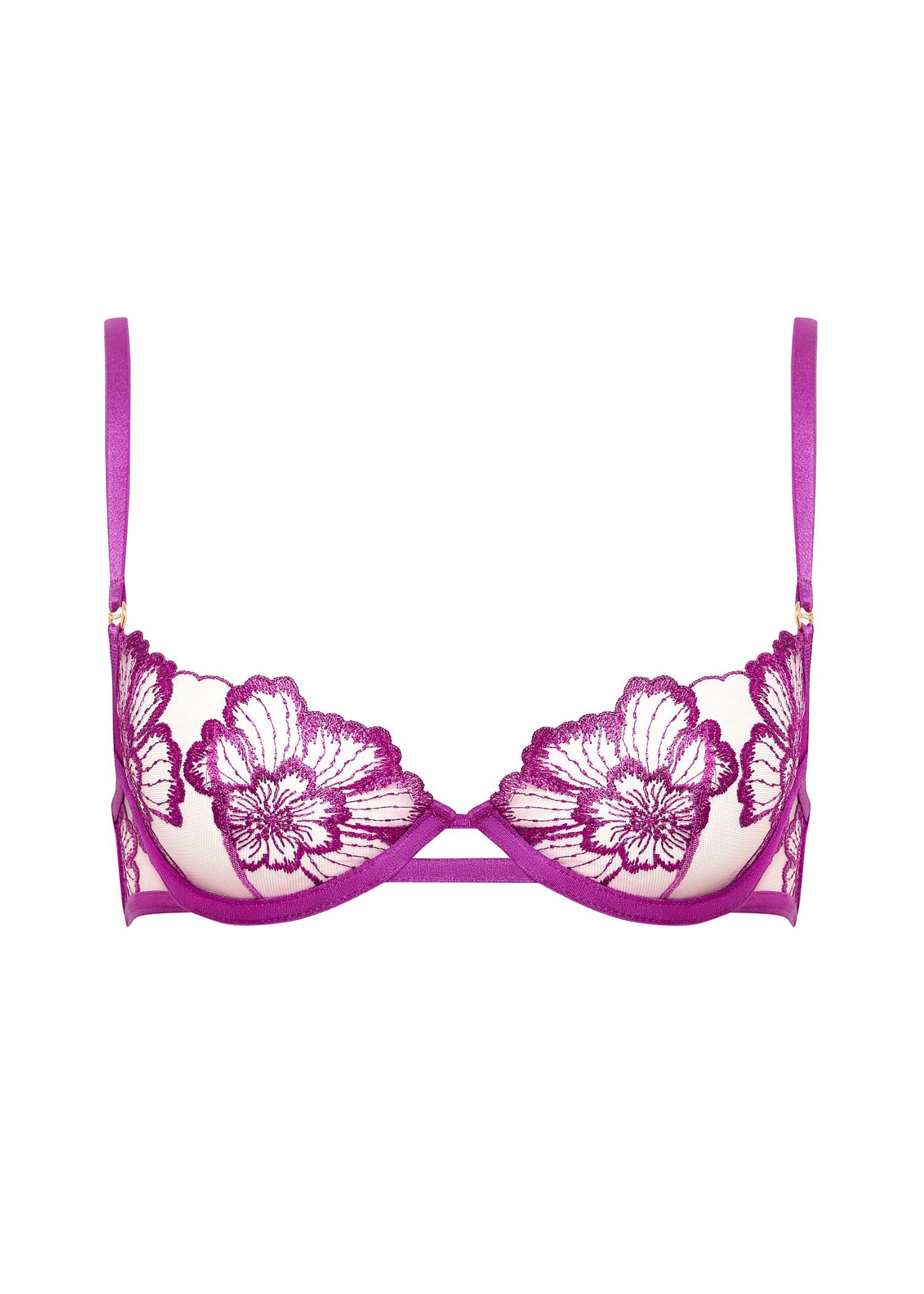 Bluebella Catalina Wired Bra (Bright Violet / Sheer) | Avec Amour Lingerie