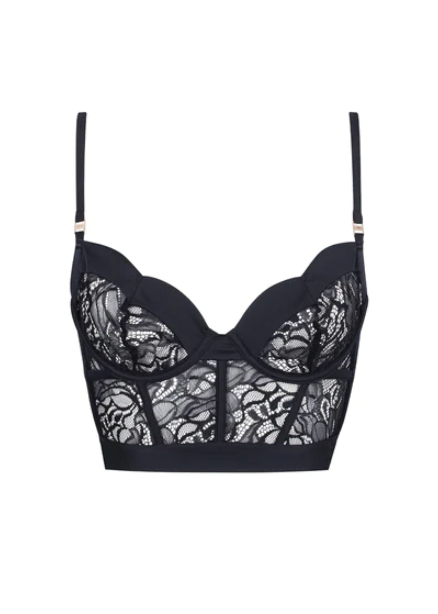 Bluebella Eleanora Wired Bustier (Black) | Avec Amour Lingerie Bluebella Eleanora Wired Bustier (Black) | Avec Amour Lingerie