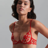 Bluebella MARIAN Wired Bra (Tomato Red/Sheer) | Avec Amour Sexy Lingerie