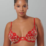 Bluebella MARIAN Wired Bra (Tomato Red/Sheer) | Avec Amour Sexy Lingerie