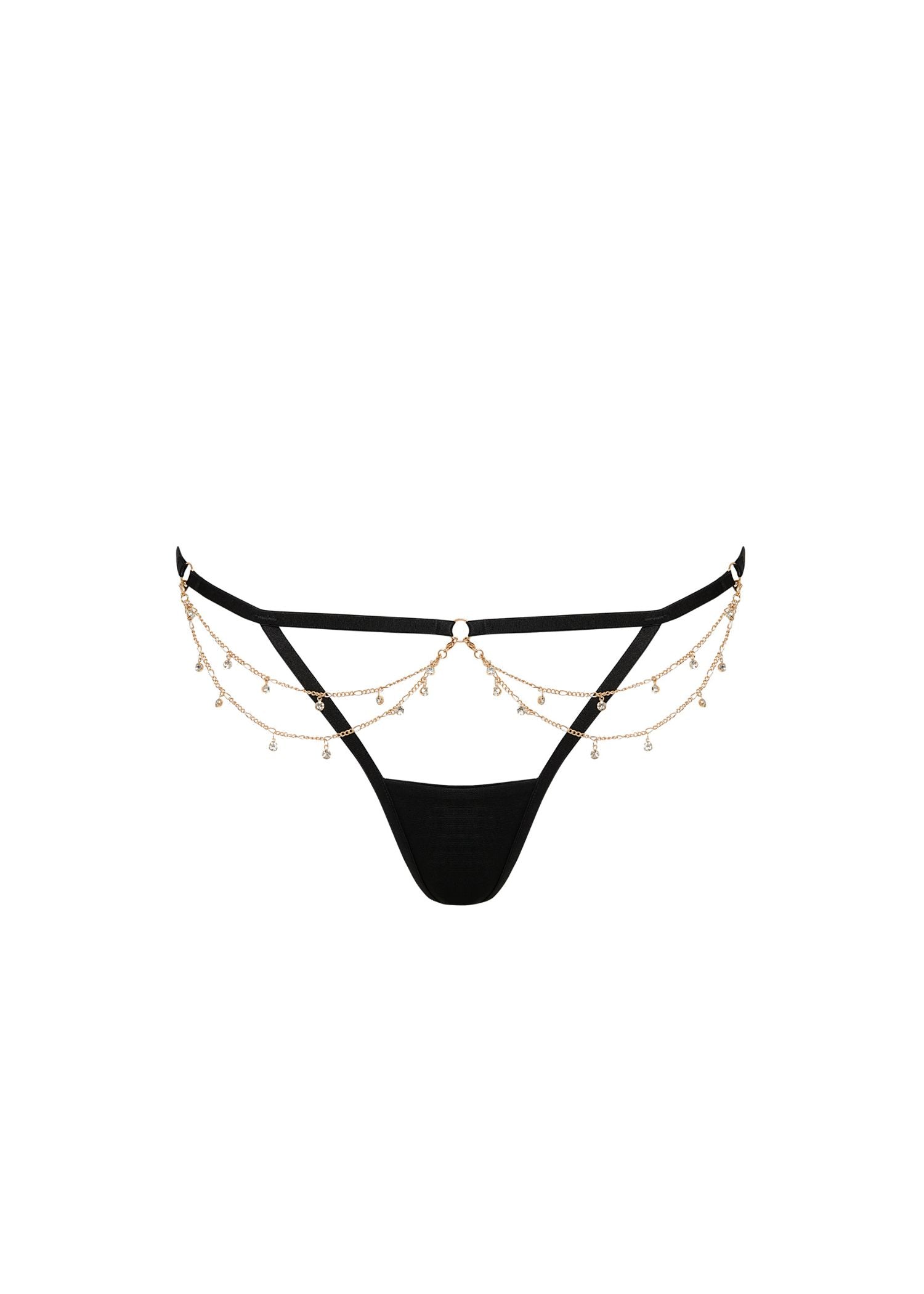 Bluebella Petra Thong (Black/Gold/Silver)| Avec Amour Lingerie