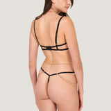 Bluebella Petra Thong (Black/Gold/Silver)| Avec Amour Lingerie