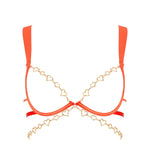 Bluebella Phoenix Open Wired Bra (Coral / Gold) | Avec Amour Lingerie