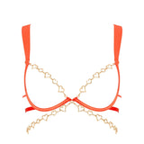 Bluebella Phoenix Open Wired Bra (Coral / Gold) | Avec Amour Lingerie
