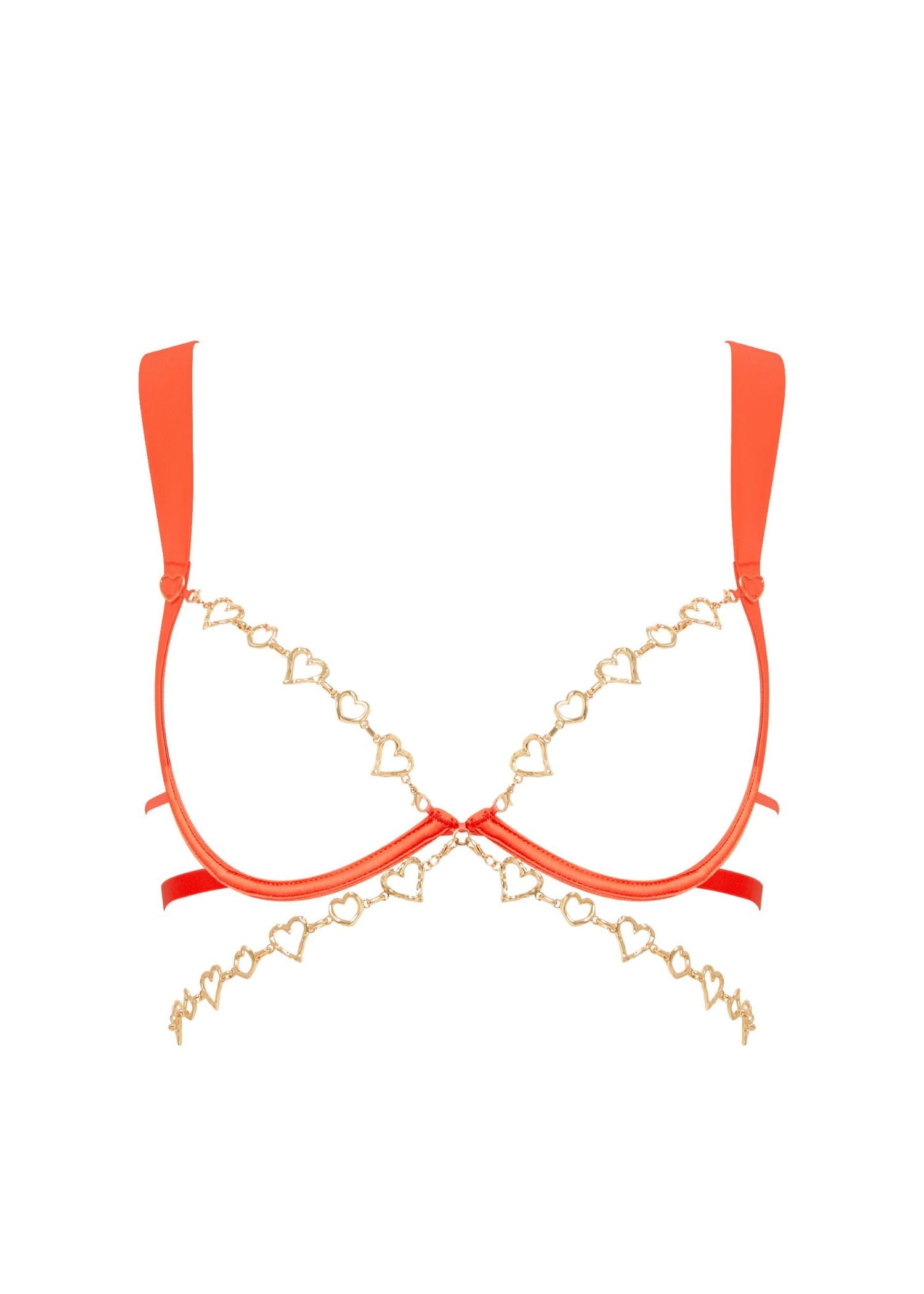 Bluebella Phoenix Open Wired Bra (Coral / Gold) | Avec Amour Lingerie