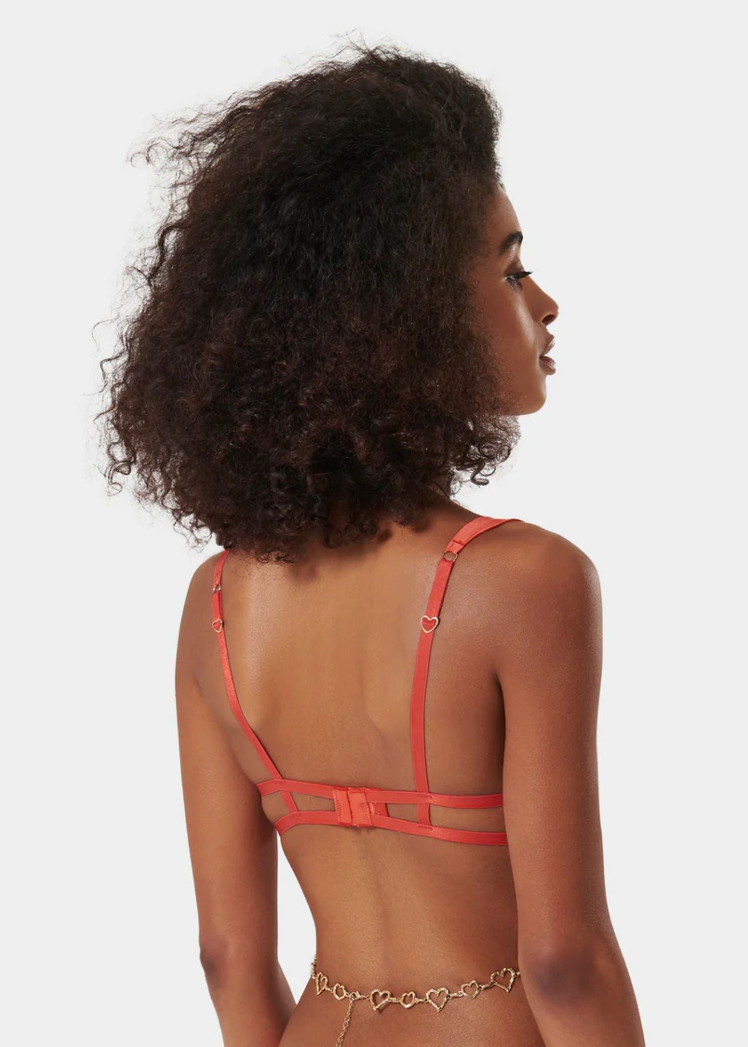 Bluebella Phoenix Open Wired Bra (Coral / Gold) | Avec Amour Lingerie