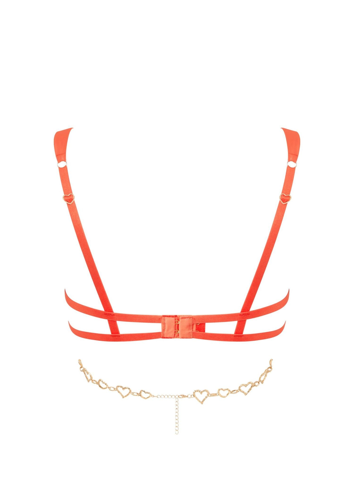 Bluebella Phoenix Open Wired Bra (Coral / Gold) | Avec Amour Lingerie