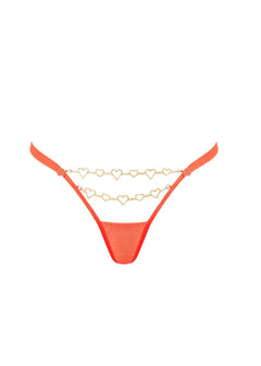 Bluebella Phoenix Thong (Coral / Gold) | Avec Amour Lingerie