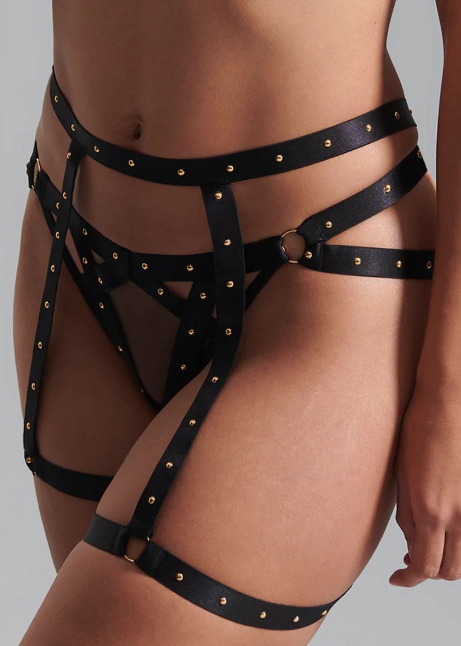 Bluebella Sana Thigh Harness (Black) | Avec Amour Lingerie