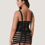Bluebella Trinity Longline Wired Basque (Black) | Avec Amour Lingerie