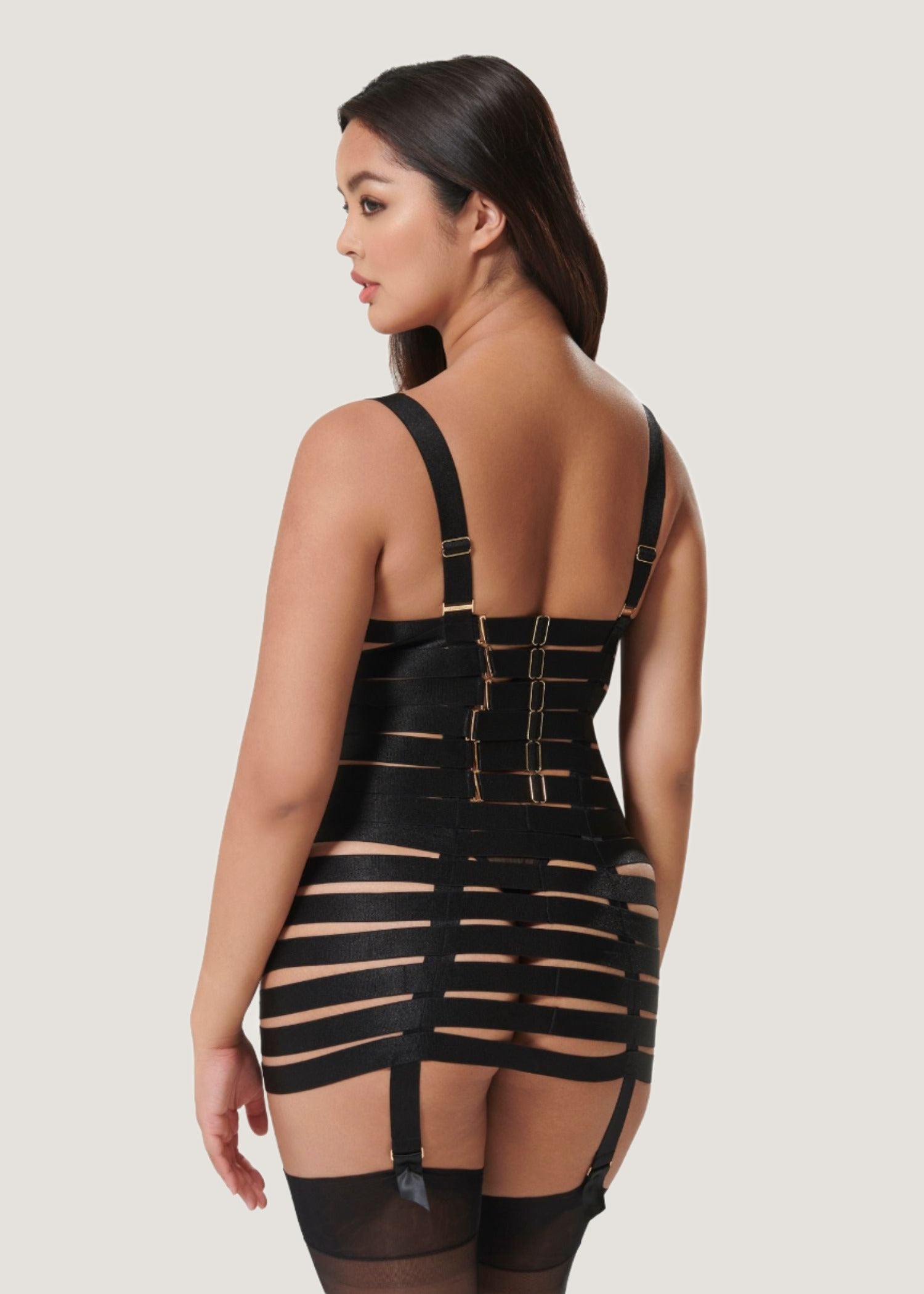 Bluebella Trinity Longline Wired Basque (Black) | Avec Amour Lingerie
