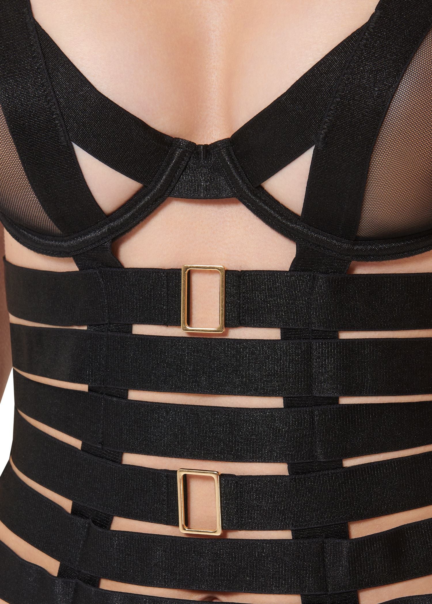Bluebella Trinity Longline Wired Basque (Black) | Avec Amour Lingerie