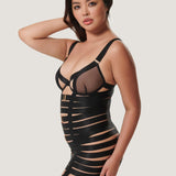 Bluebella Trinity Longline Wired Basque (Black) | Avec Amour Lingerie