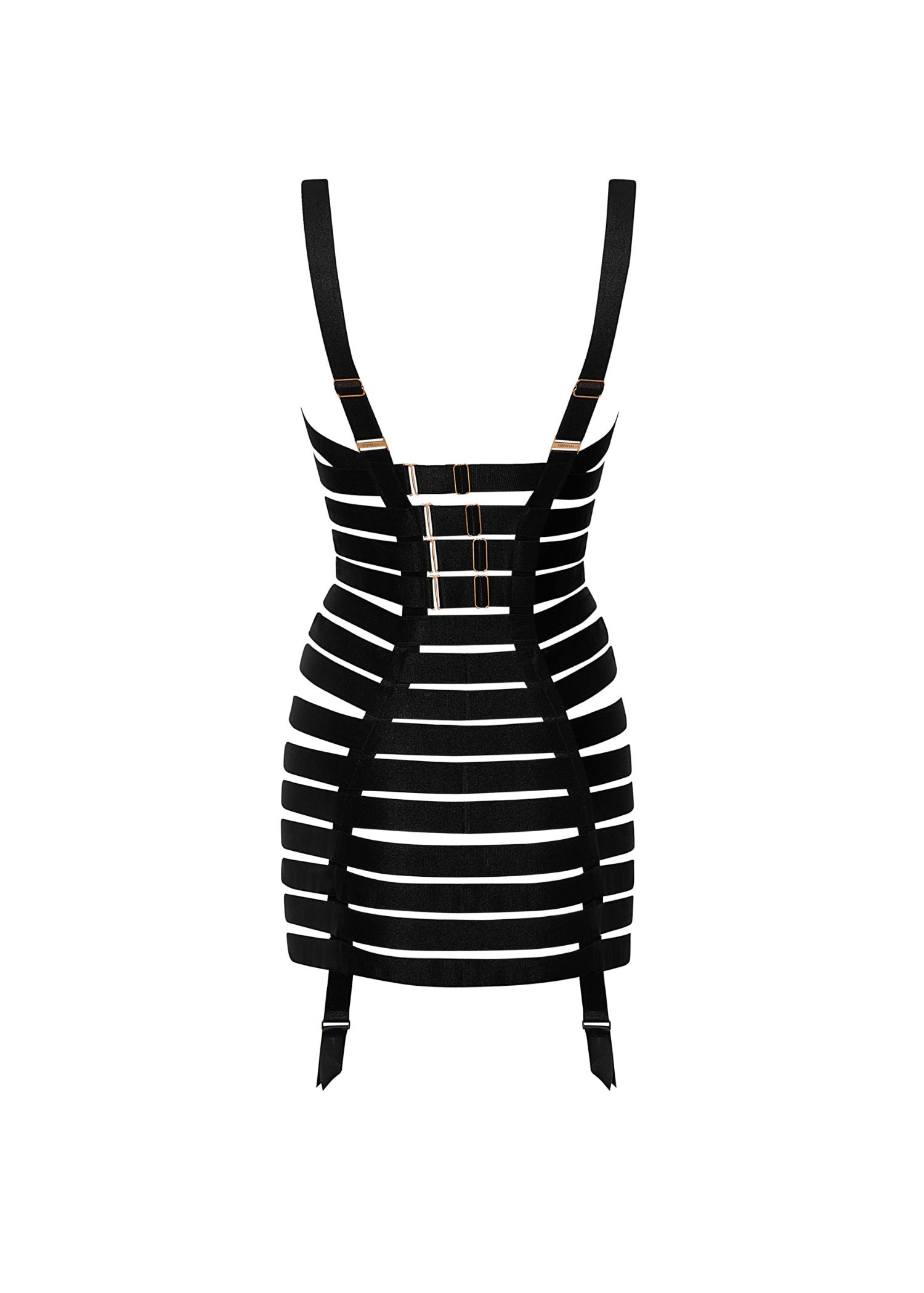 Bluebella Trinity Longline Wired Basque (Black) | Avec Amour Lingerie