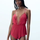 Bluebella Vermont Luxury Satin Teddy (Pink)
