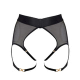 Bordelle Cadi Ouvert Garter Brief (Black) | Avec Amour Luxury Lingerie