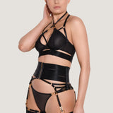 Bordelle Circe Suspender (Black) | Avec Amour Luxury Lingerie