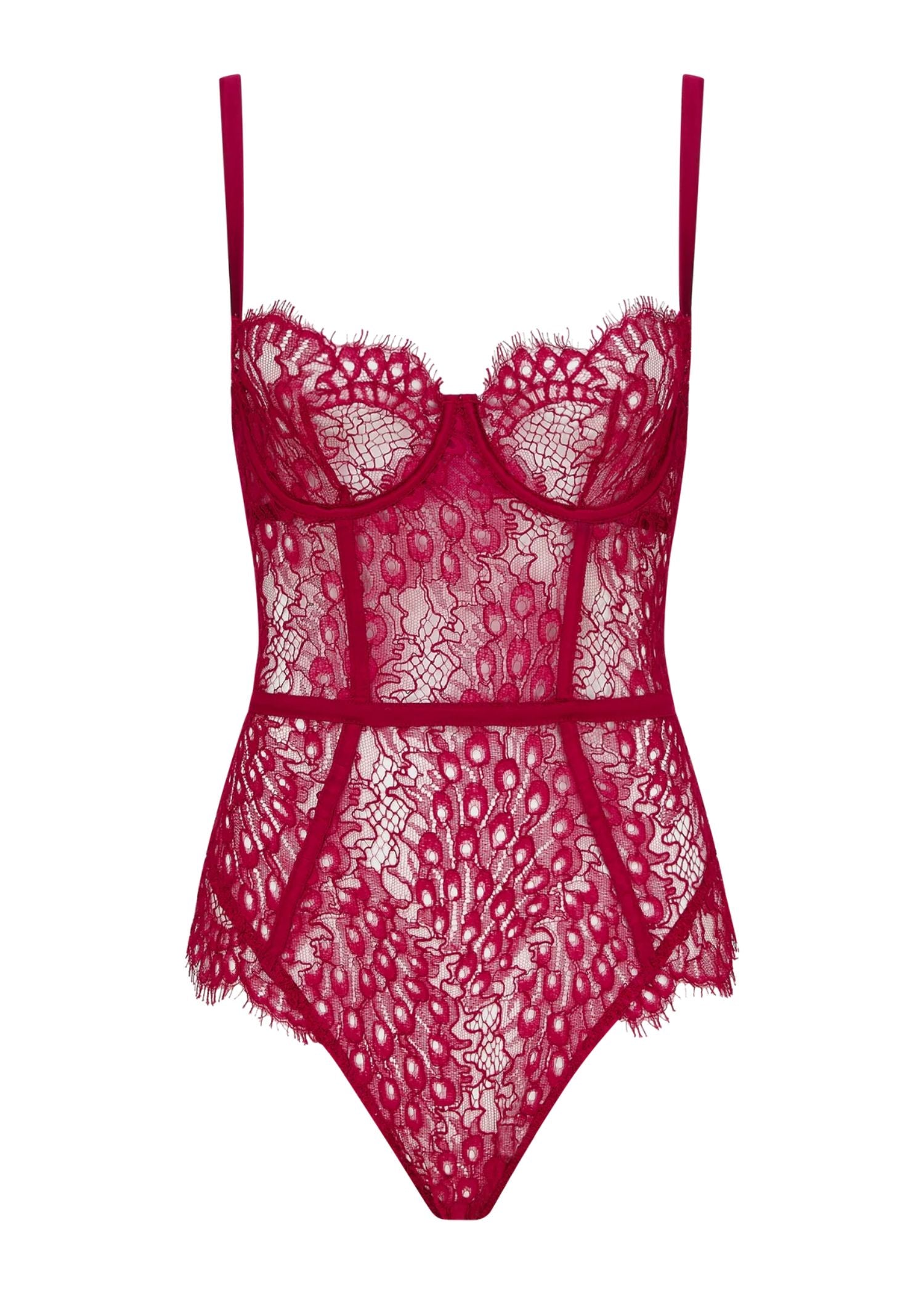 Coco de Mer Astrantia Bodysuit (Crimson) | Avec Amour Lingerie