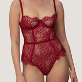 Coco de Mer Astrantia Bodysuit (Crimson) | Avec Amour Lingerie