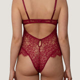 Coco de Mer Astrantia Bodysuit (Crimson) | Avec Amour Lingerie