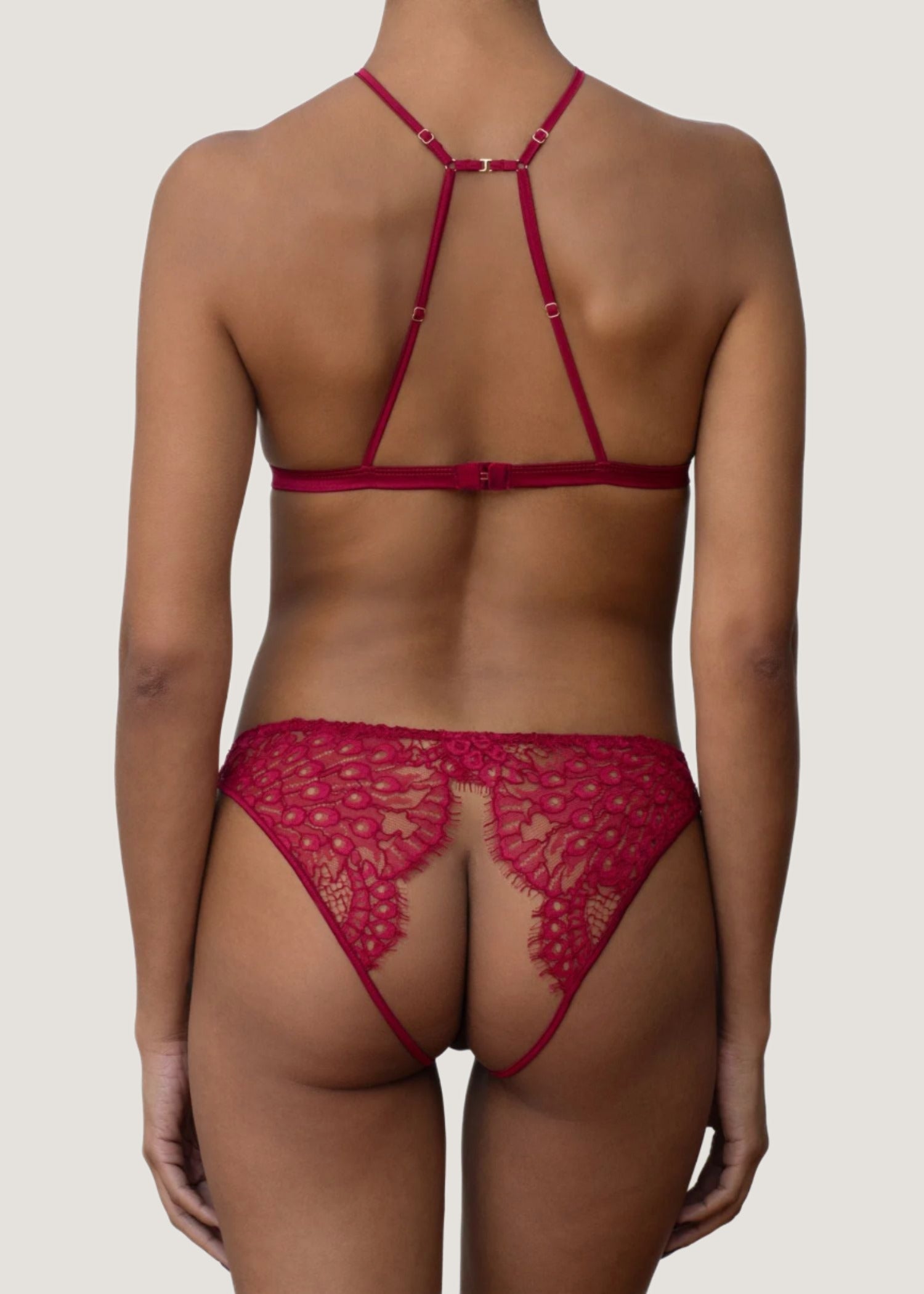 Coco de Mer Astrantia Open Knicker (Crimson) | Avec Amour Lingerie