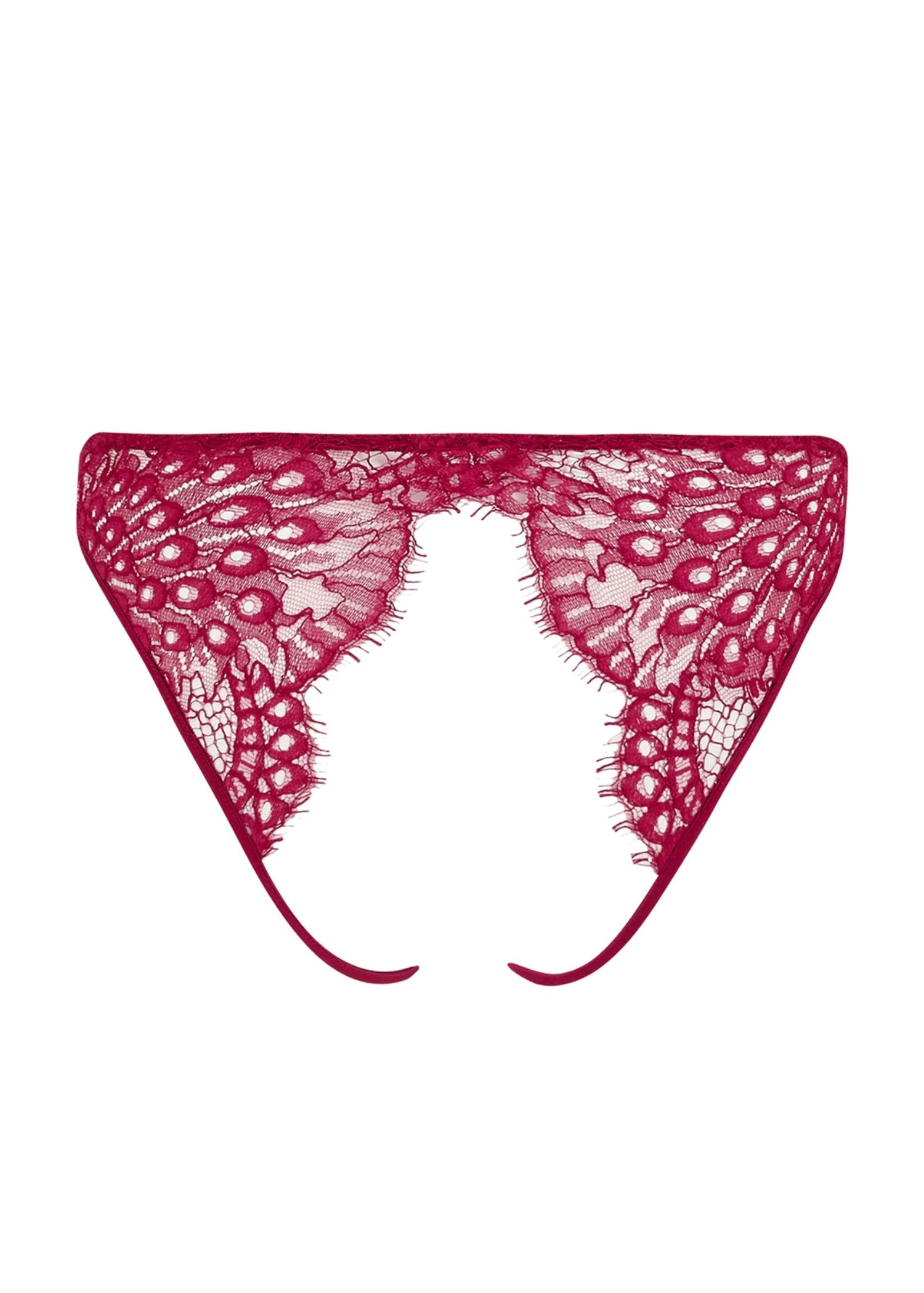 Coco de Mer Astrantia Open Knicker (Crimson) | Avec Amour Lingerie