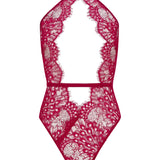 Coco de Mer Astrantia Playsuit (Crimson) | Avec Amour Lingerie