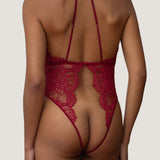 Coco de Mer Astrantia Playsuit (Crimson) | Avec Amour Lingerie