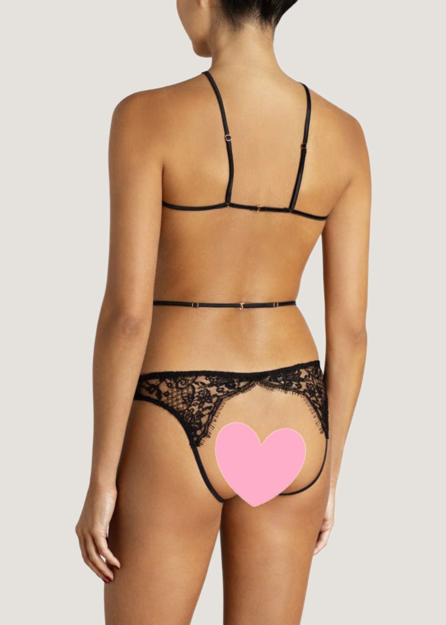 Coco de Mer - Hera Playsuit (Black) - Cupless, Ouvert | Avec Amour Sexy Lingerie