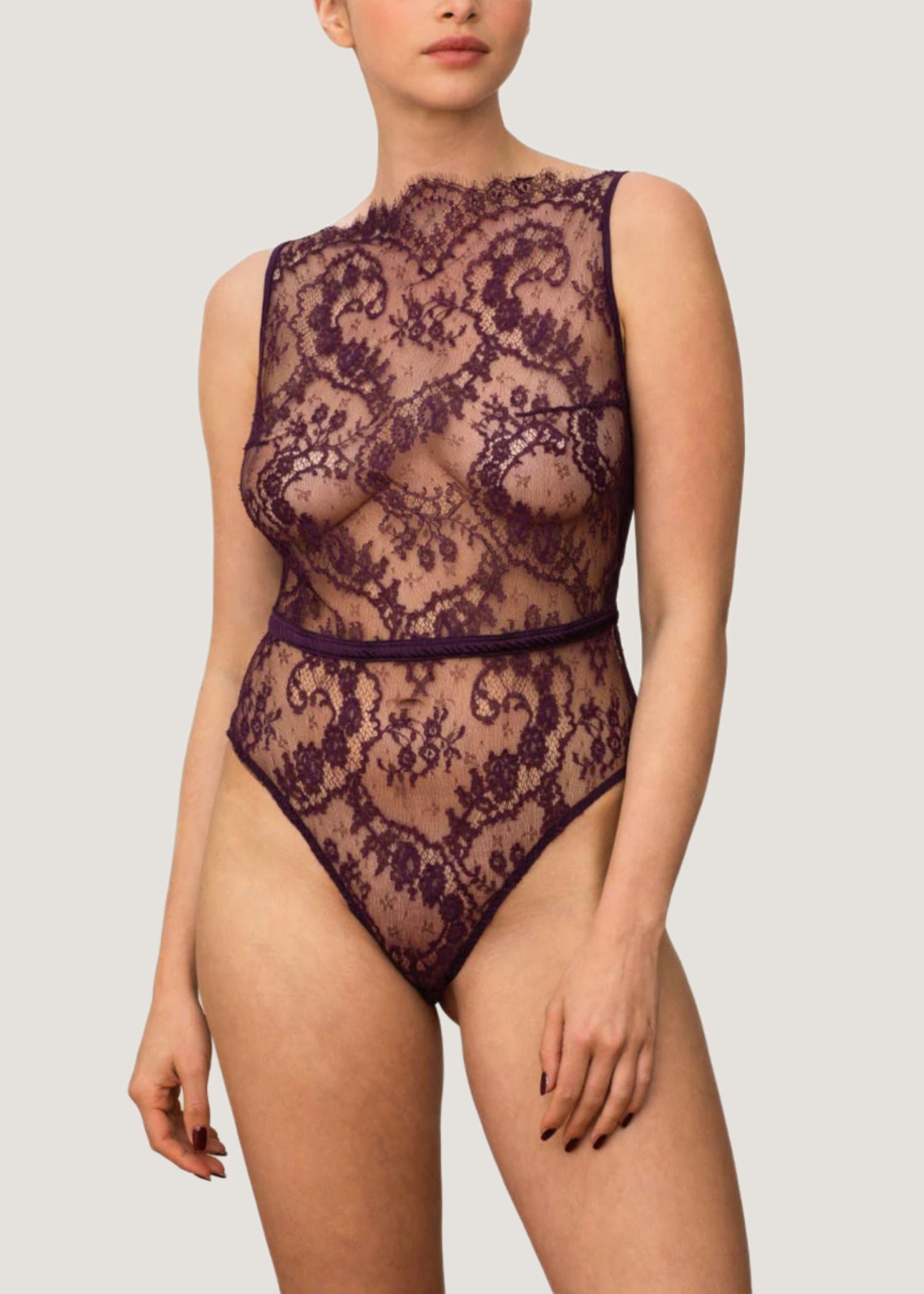 Coco de Mer Lunaria Bodysuit (Amethyst) | Avec Amour Luxury Lingerie