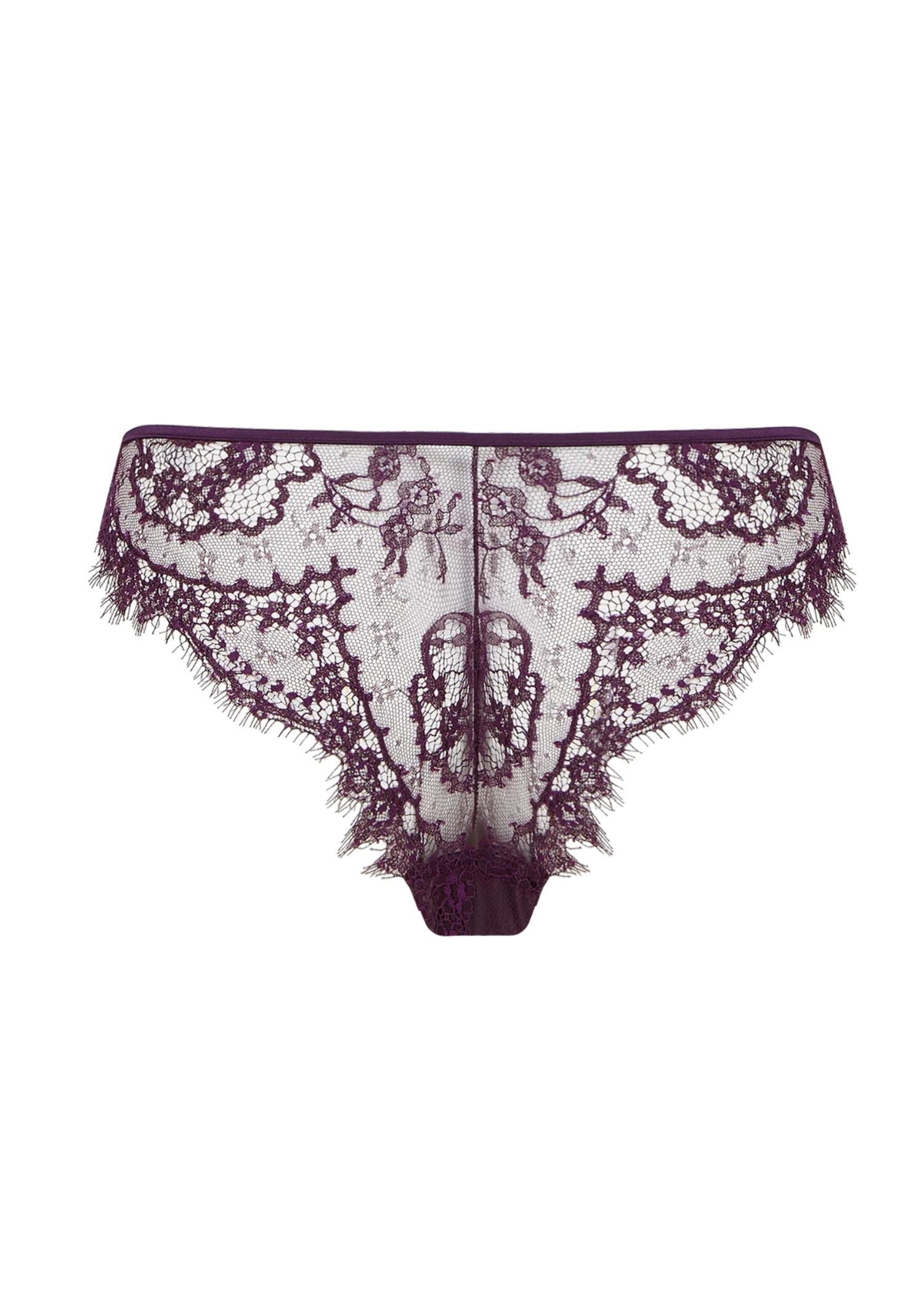 Coco de Mer Lunaria Brazilian Knicker (Amethyst) | Avec Amour Luxury Lingerie