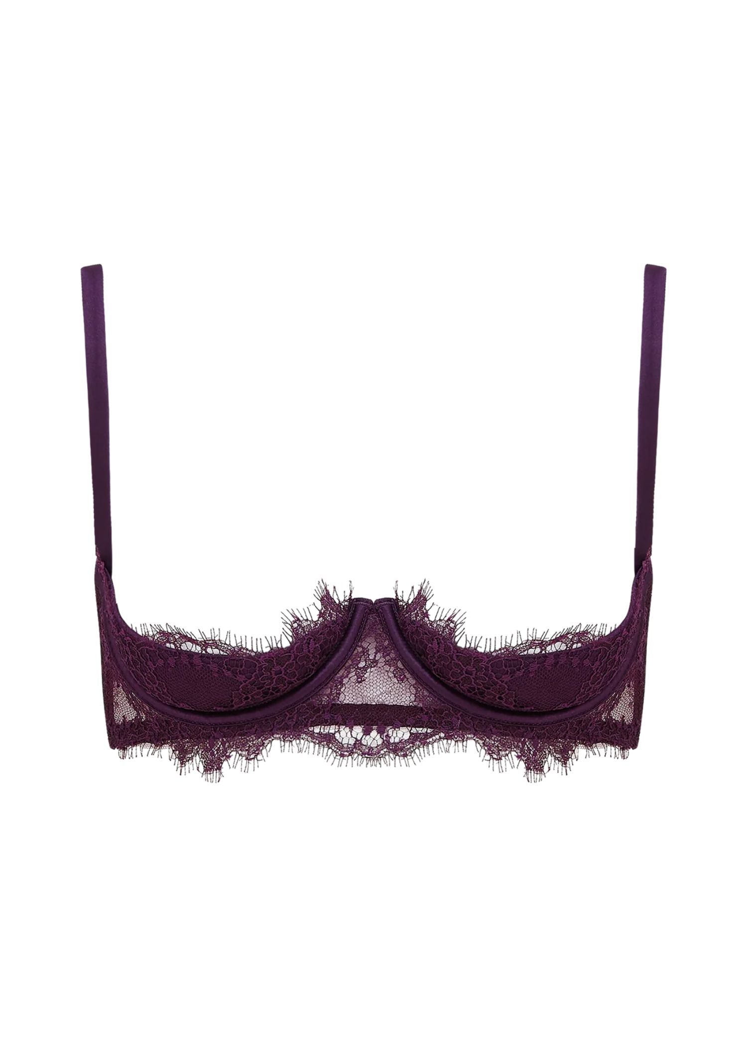 Coco de Mer Lunaria Quarter Cup Bra (Amethyst) | Avec Amour Luxury Lingerie