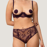 Coco de Mer Lunaria Quarter Cup Bra (Amethyst) | Avec Amour Luxury Lingerie