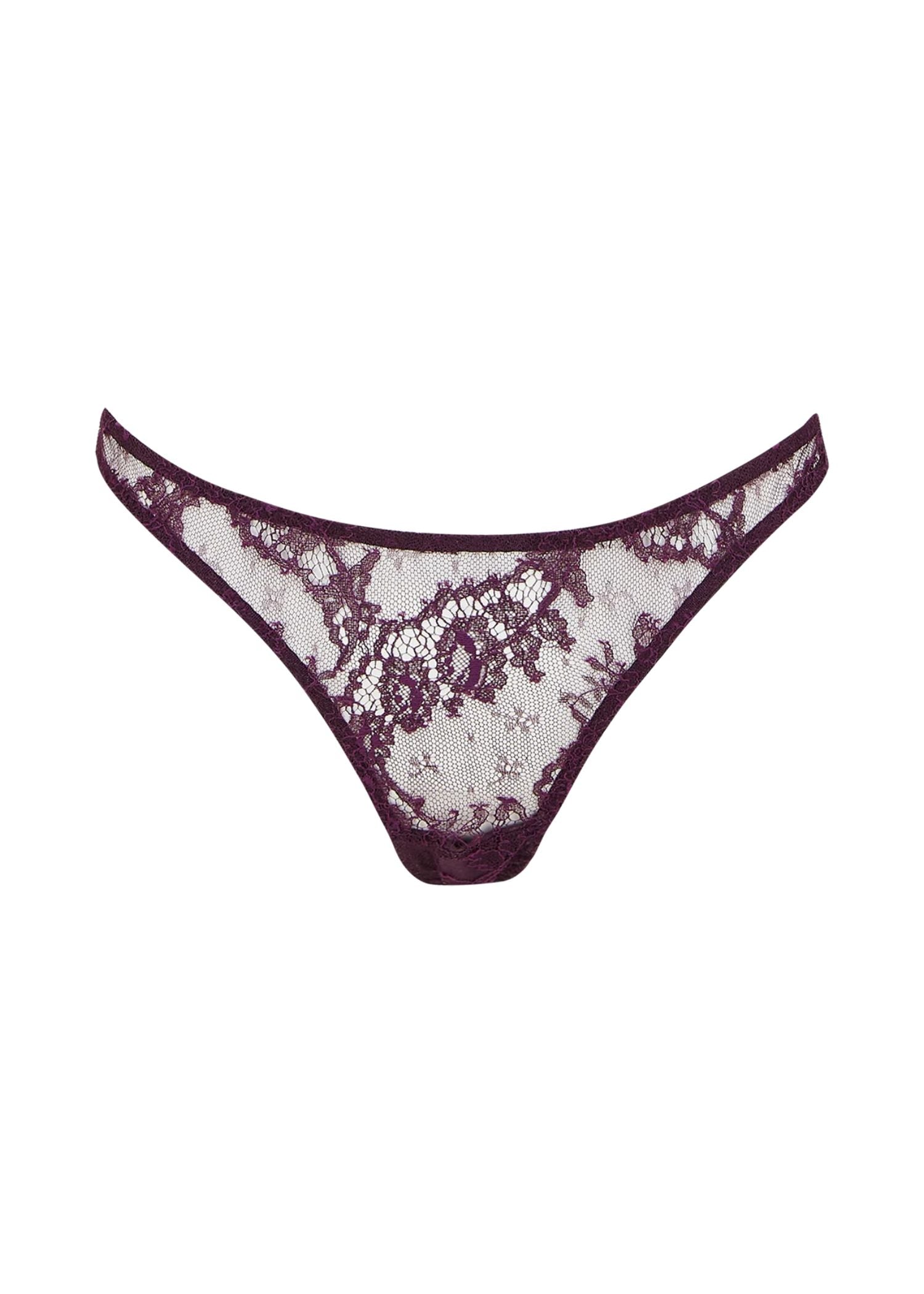Coco de Mer Lunaria Skirt Thong (Amethyst) | Avec Amour Luxury Lingerie