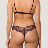 Coco de Mer Lunaria Skirt Thong (Amethyst) | Avec Amour Luxury Lingerie
