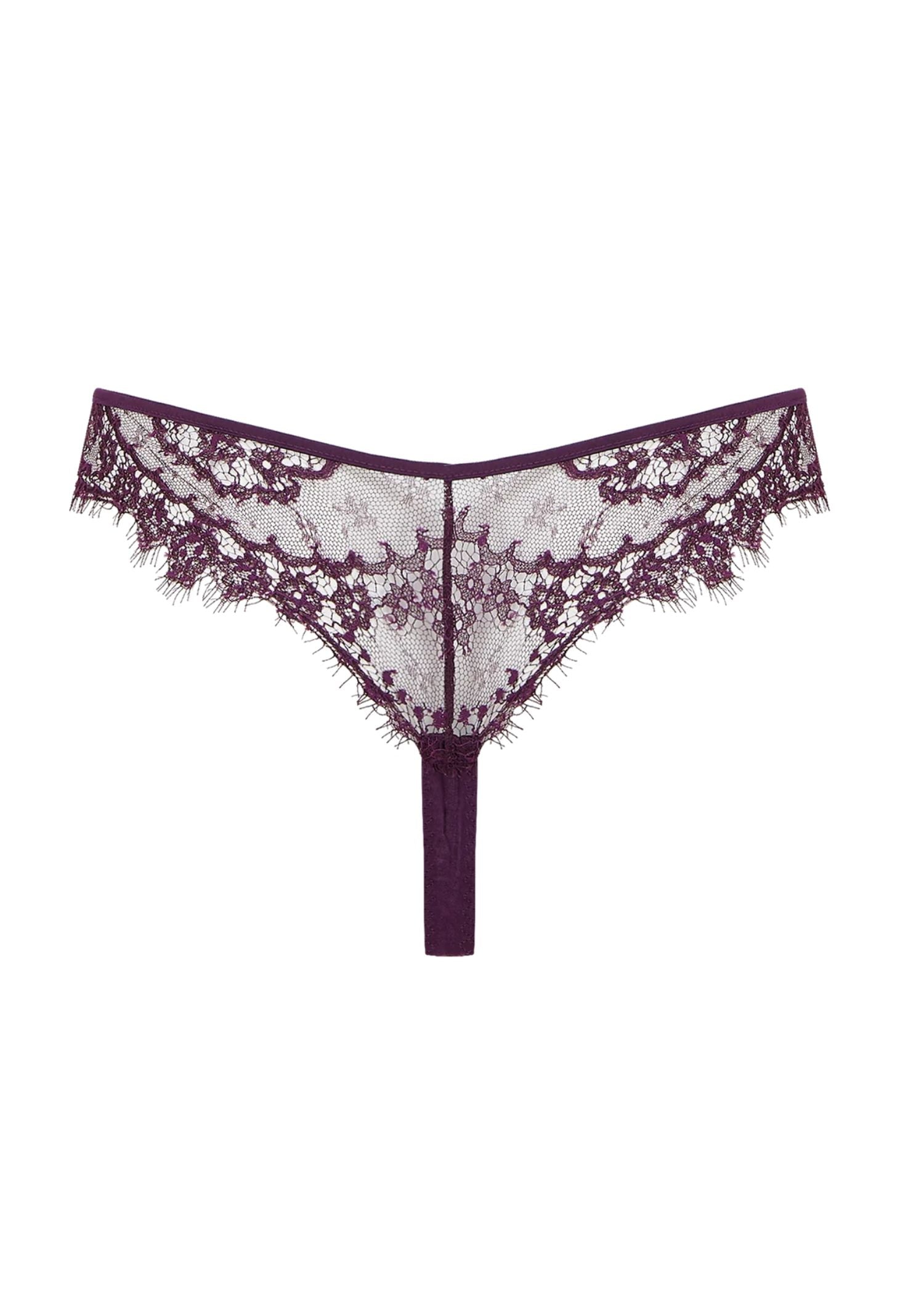Coco de Mer Lunaria Skirt Thong (Amethyst) | Avec Amour Luxury Lingerie