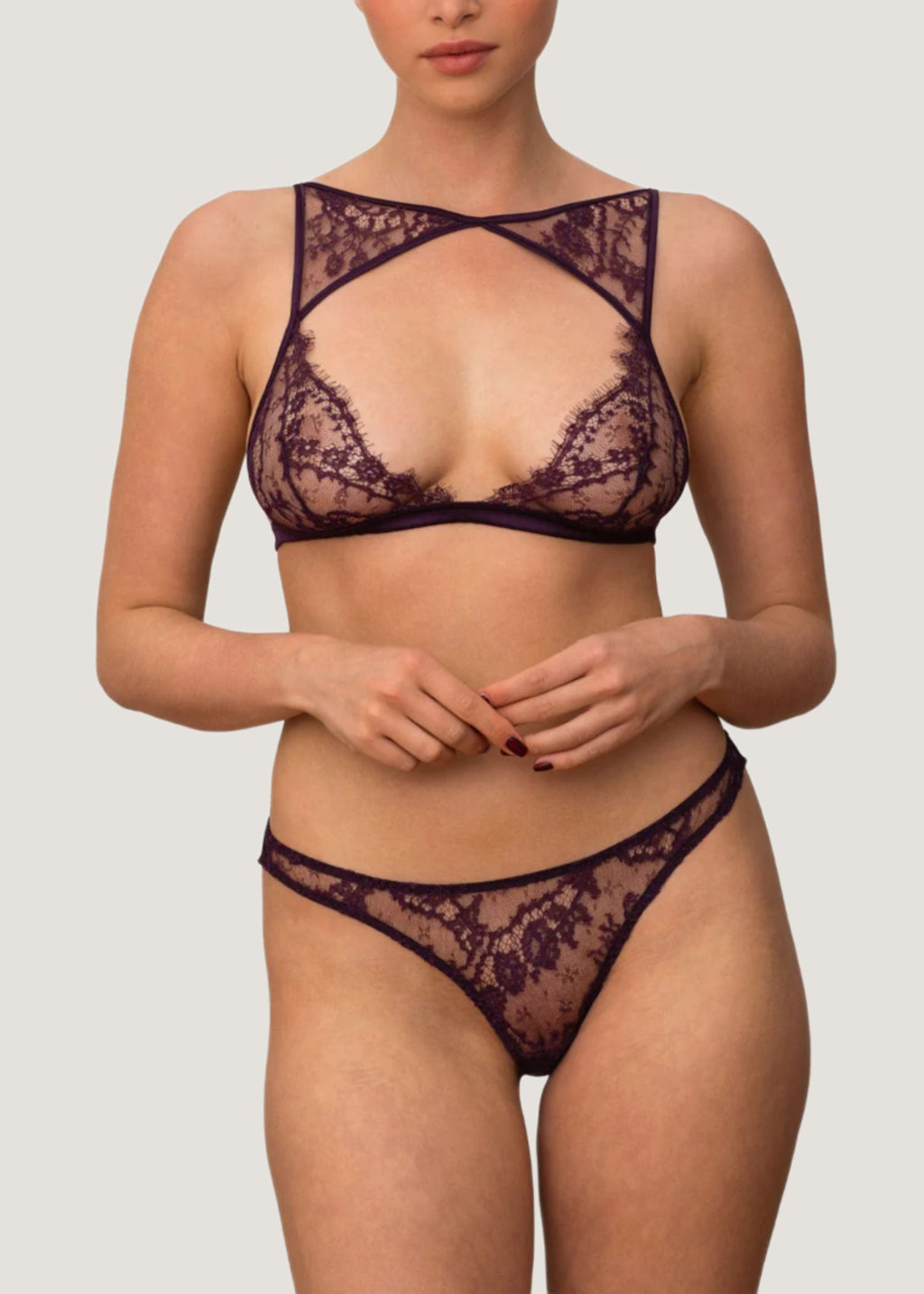 Coco de Mer Lunaria Triangle Bra (Amethyst) | Avec Amour Lingerie