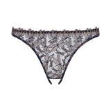 Coco de Mer Odonata Open Knicker (Midnight Blue) | Avec Amour Luxury Sexy Lingerie