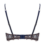 Coco de Mer Odonata Quarter Cup Bra (Midnight Blue) | Avec Amour Luxury Sexy Lingerie