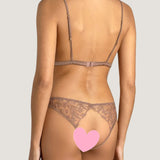 Coco de Mer Paeonia Open Knicker - Taupe Lace - Ouvert Panty | Avec Amour Sexy Lingerie