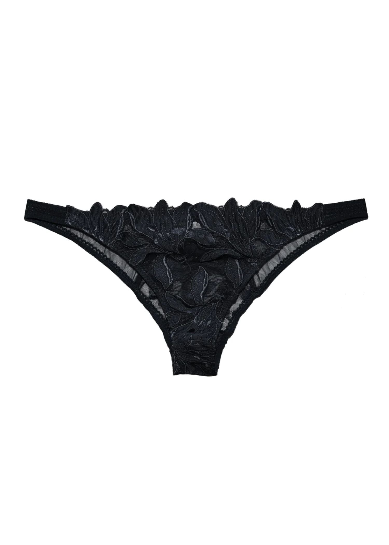 Fleur Du Mal Lily Lace Cheeky Brief (Black) | Avec Amour Lingerie