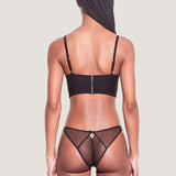 Fleur Du Mal Lily Lace Cheeky Brief (Black) | Avec Amour Lingerie