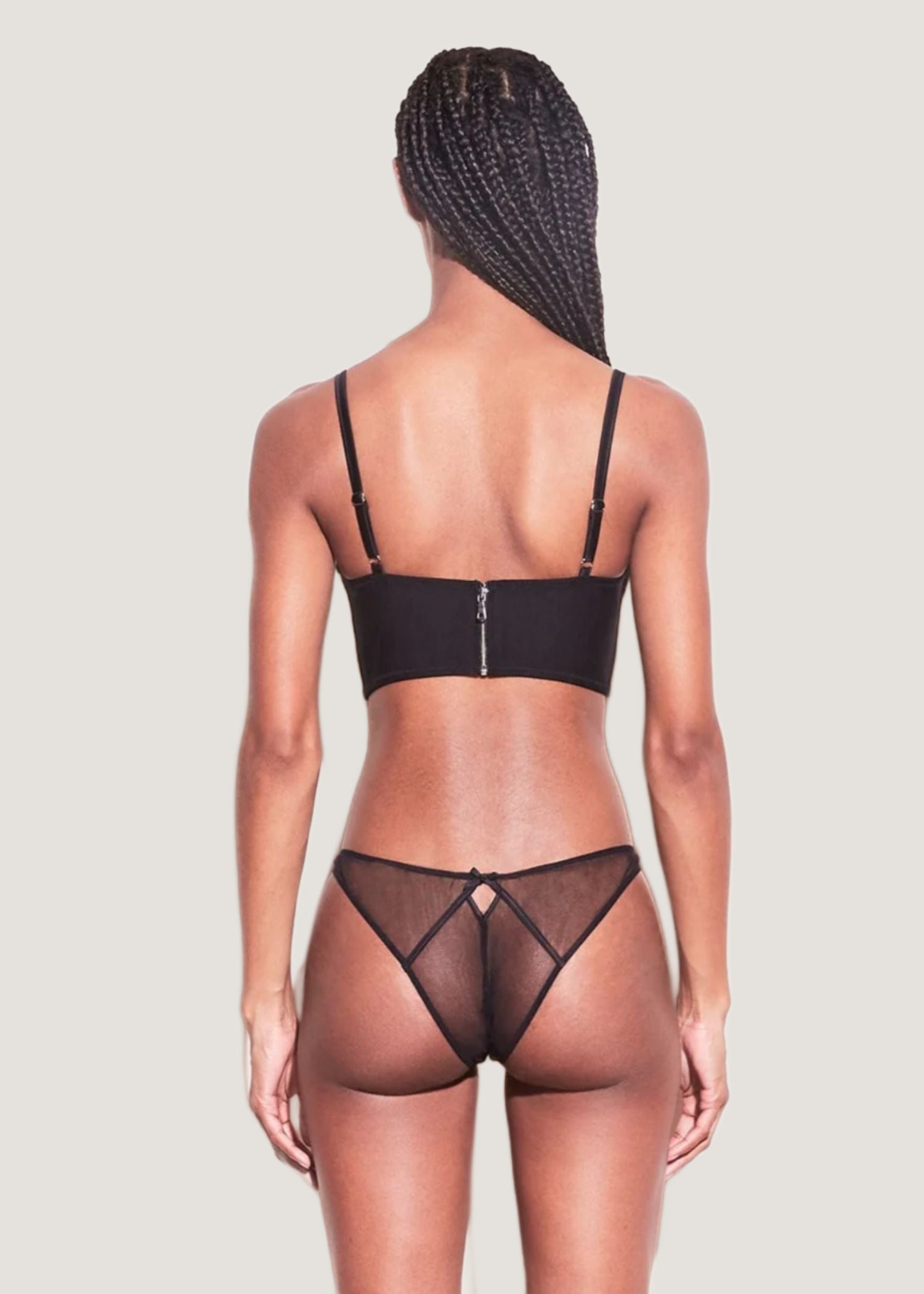 Fleur Du Mal Lily Lace Cheeky Brief (Black) | Avec Amour Lingerie